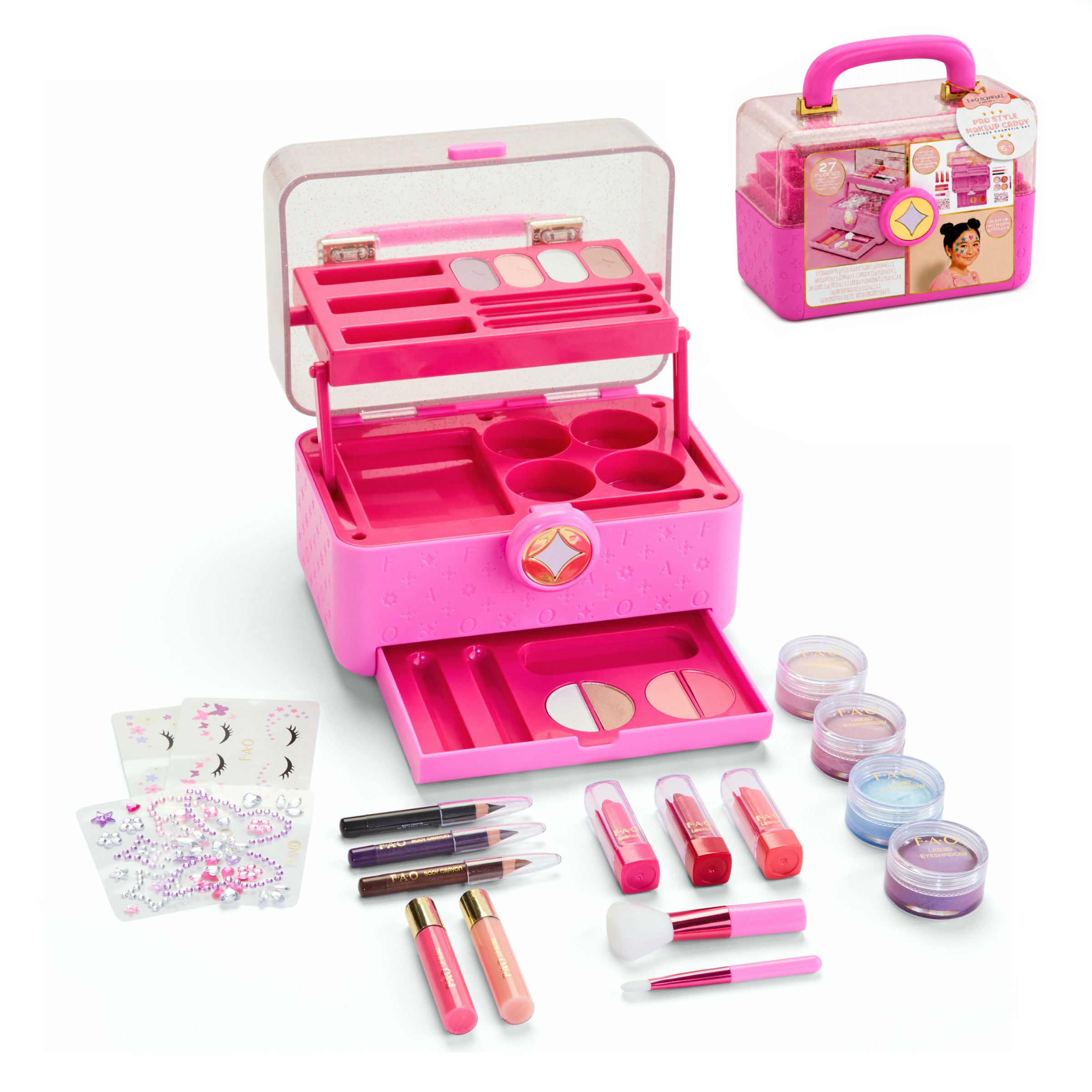 FAO SCHWARZ Makeup Caddy 27-delts sminkesett