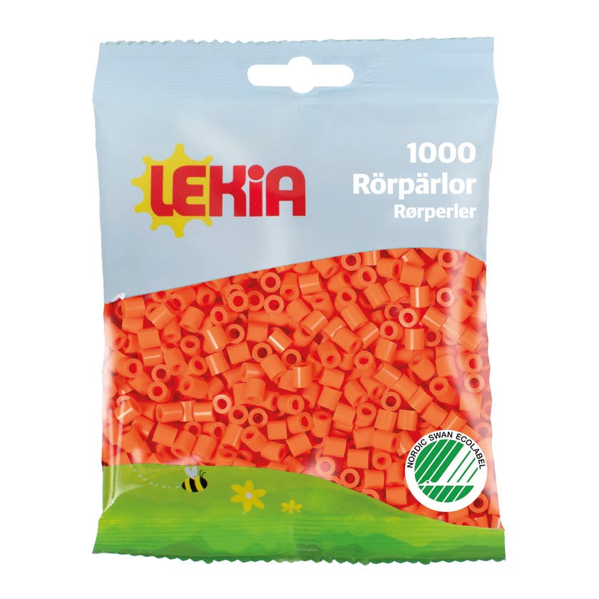 Rørperler 1000 stk Lysoransje