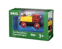 BRIO, batteridrevet lokomotiv, rød/gul