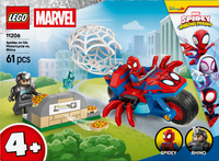 Spidey på motorsykkel mot Rhino