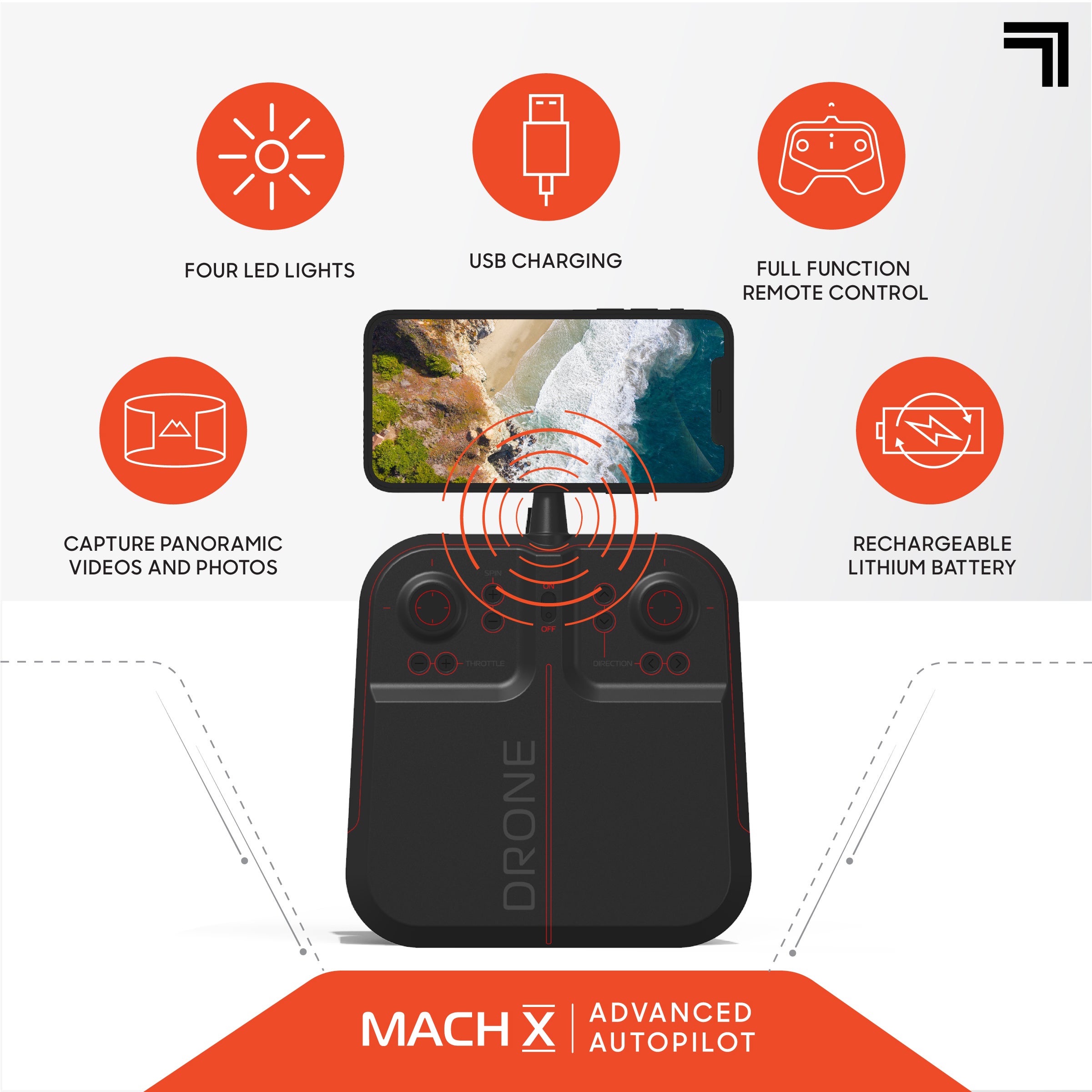 Sharper Image Mach 10, videodrone med kamera