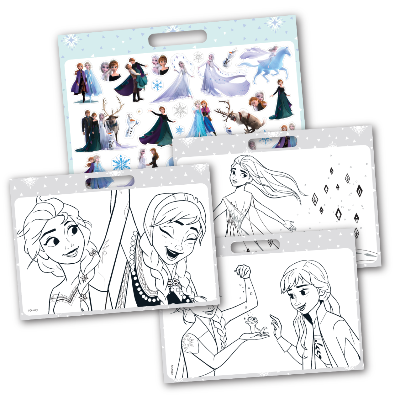 FROZEN, Tegnoblokk med fargestifter og klistremerker