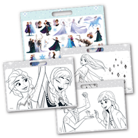 FROZEN, Tegnoblokk med fargestifter og klistremerker