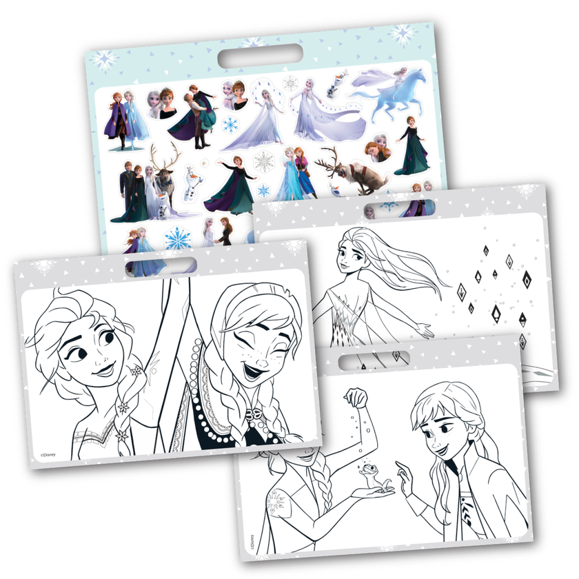 FROZEN, Tegnoblokk med fargestifter og klistremerker