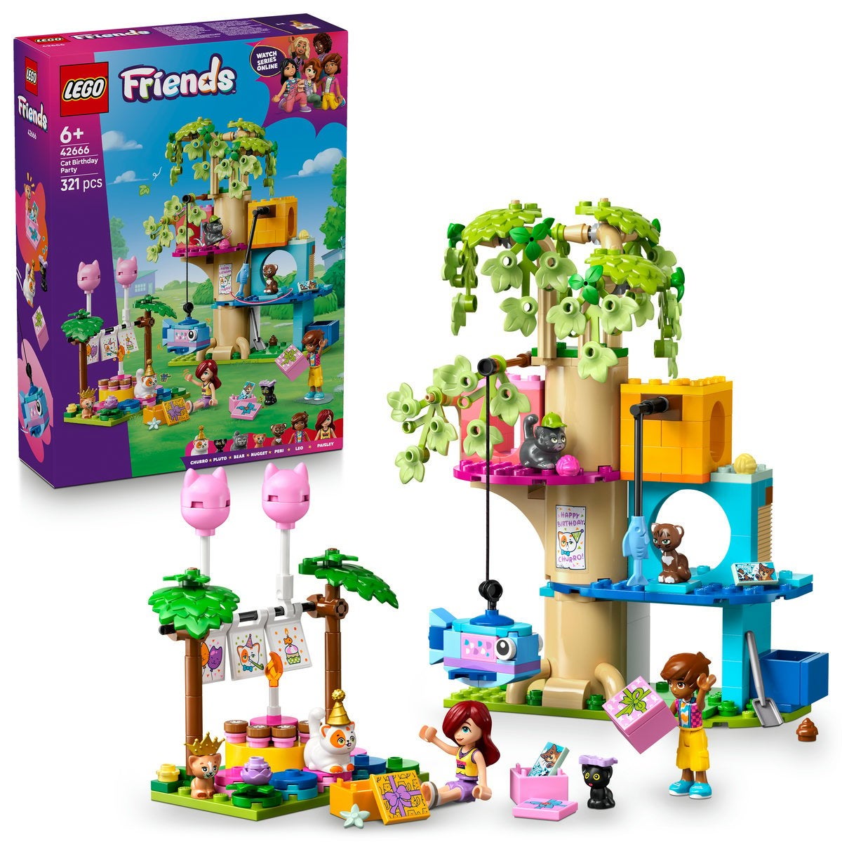 LEGO Friends 42666, Kattefest & trehytte