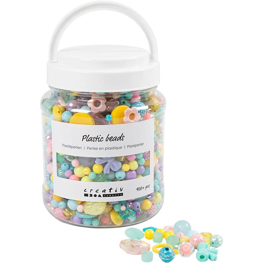 Klassiske perler, blandede farger, Dia. 5-35 mm, Hull