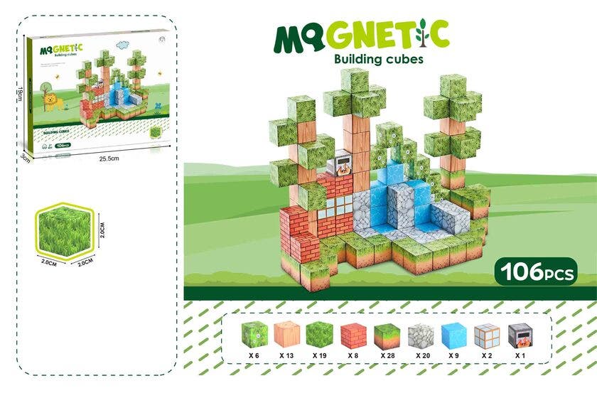 Mag&Play - Building cubes 2 cm 106 stk