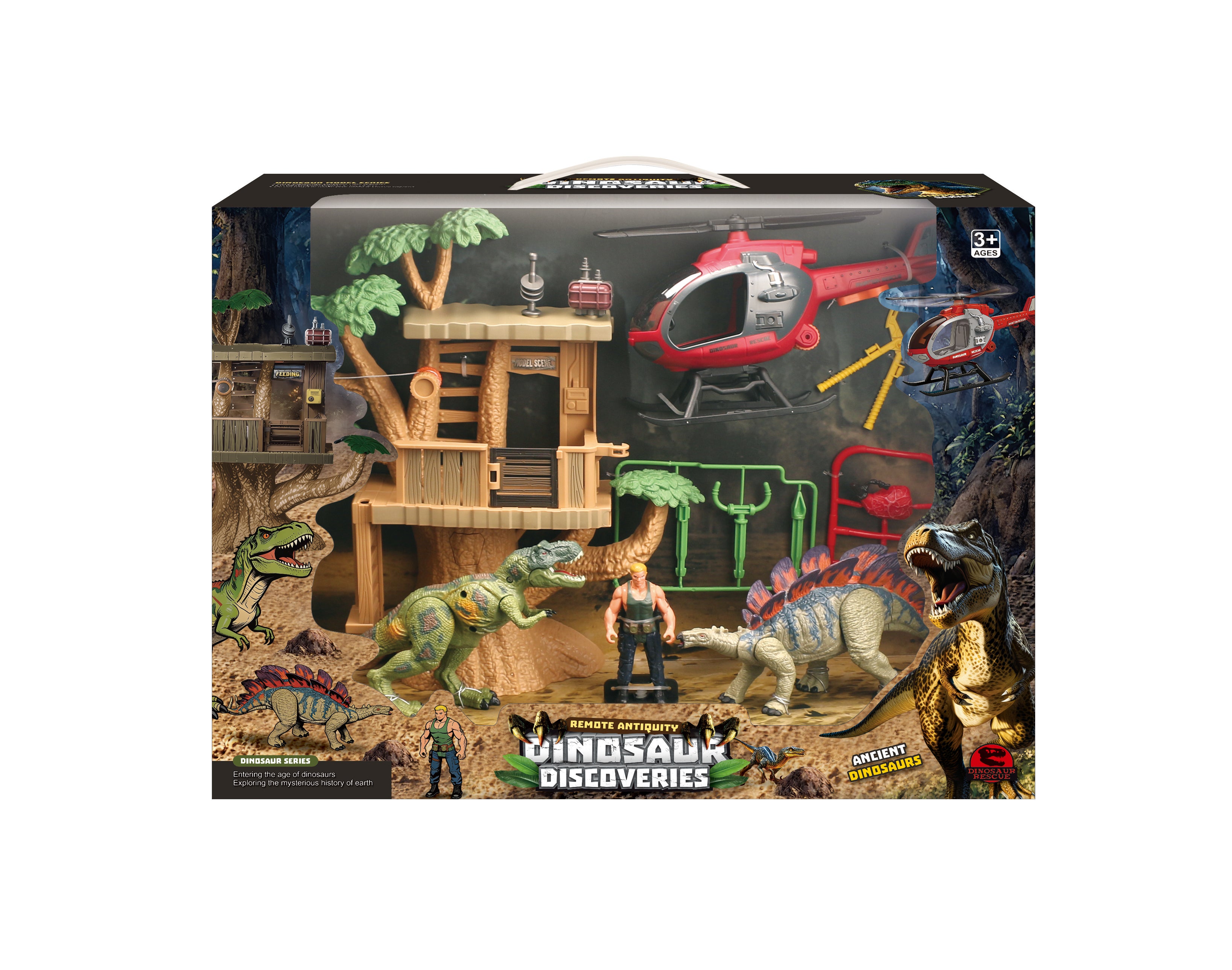 Animal Life Dinosaurkasse med hule