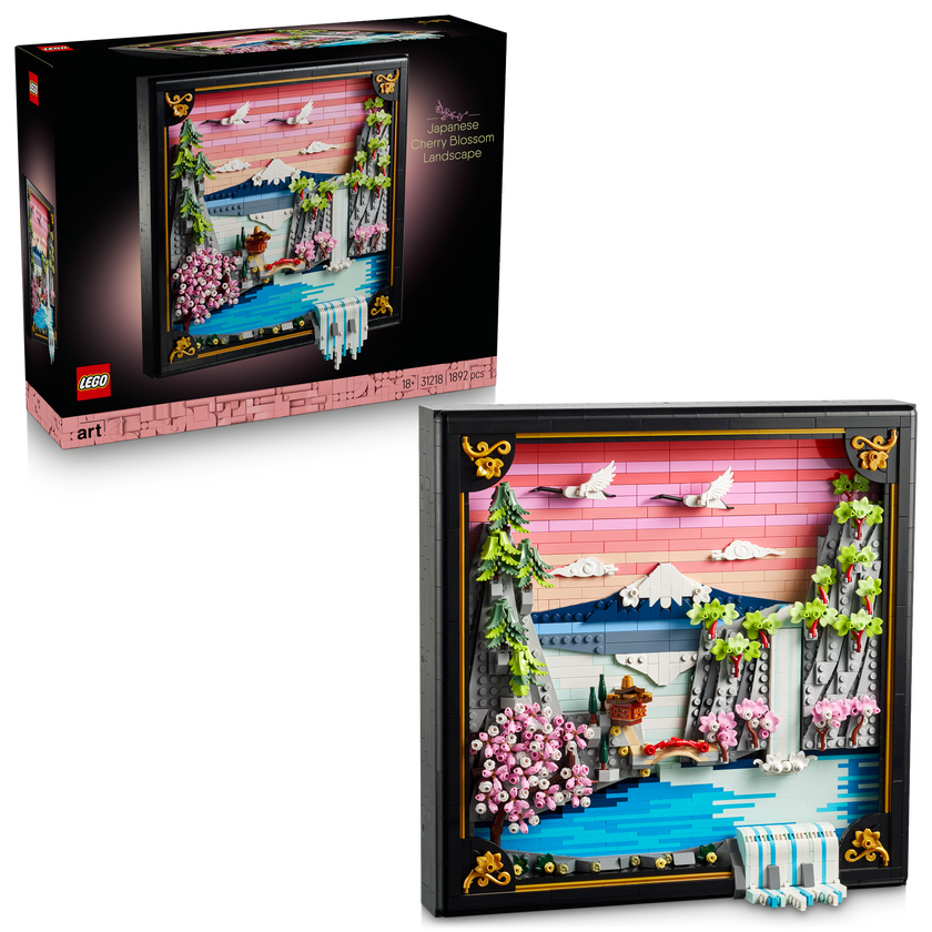 Landskap med japanske kirsebærtrær