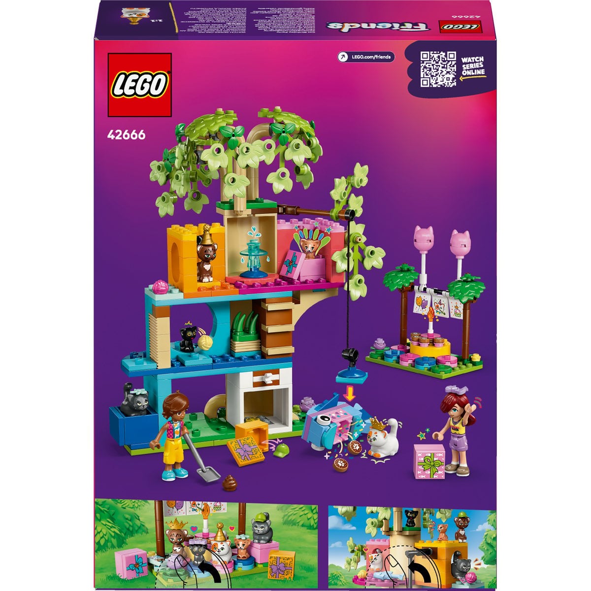 LEGO Friends 42666, Kattefest & trehytte