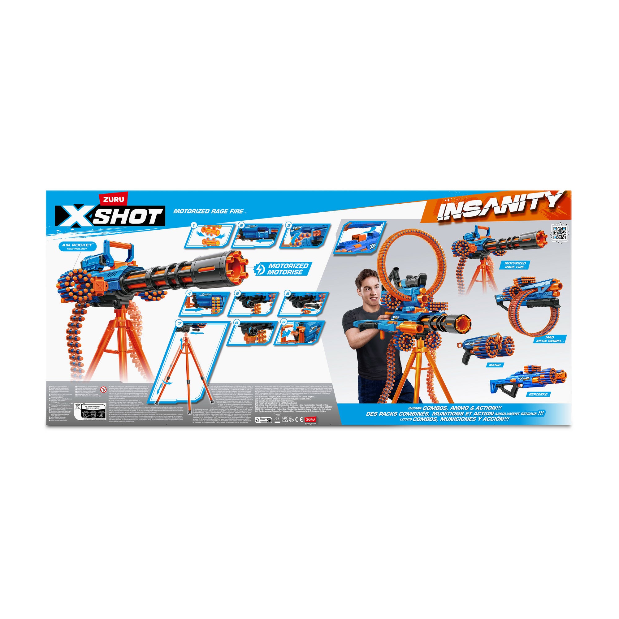 XSHOT Insanity Motorisert Rage Fire Gatling-pistol med stativ