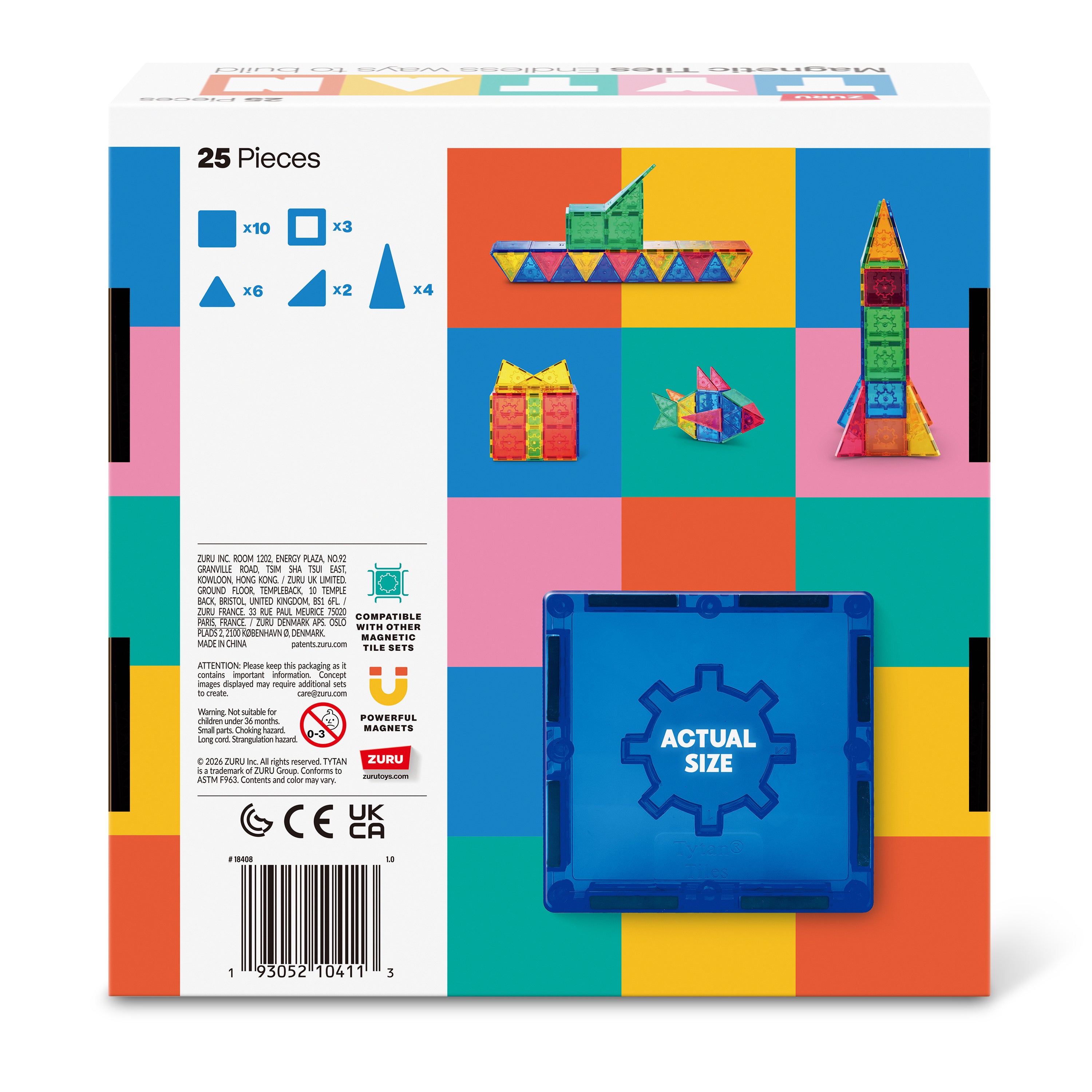 TYTAN Magnetic Tiles - 25 magnetiske byggbrikker