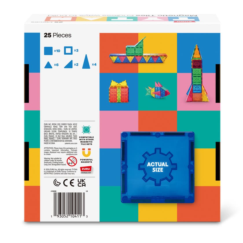 TYTAN Magnetic Tiles - 25 magnetiske byggbrikker
