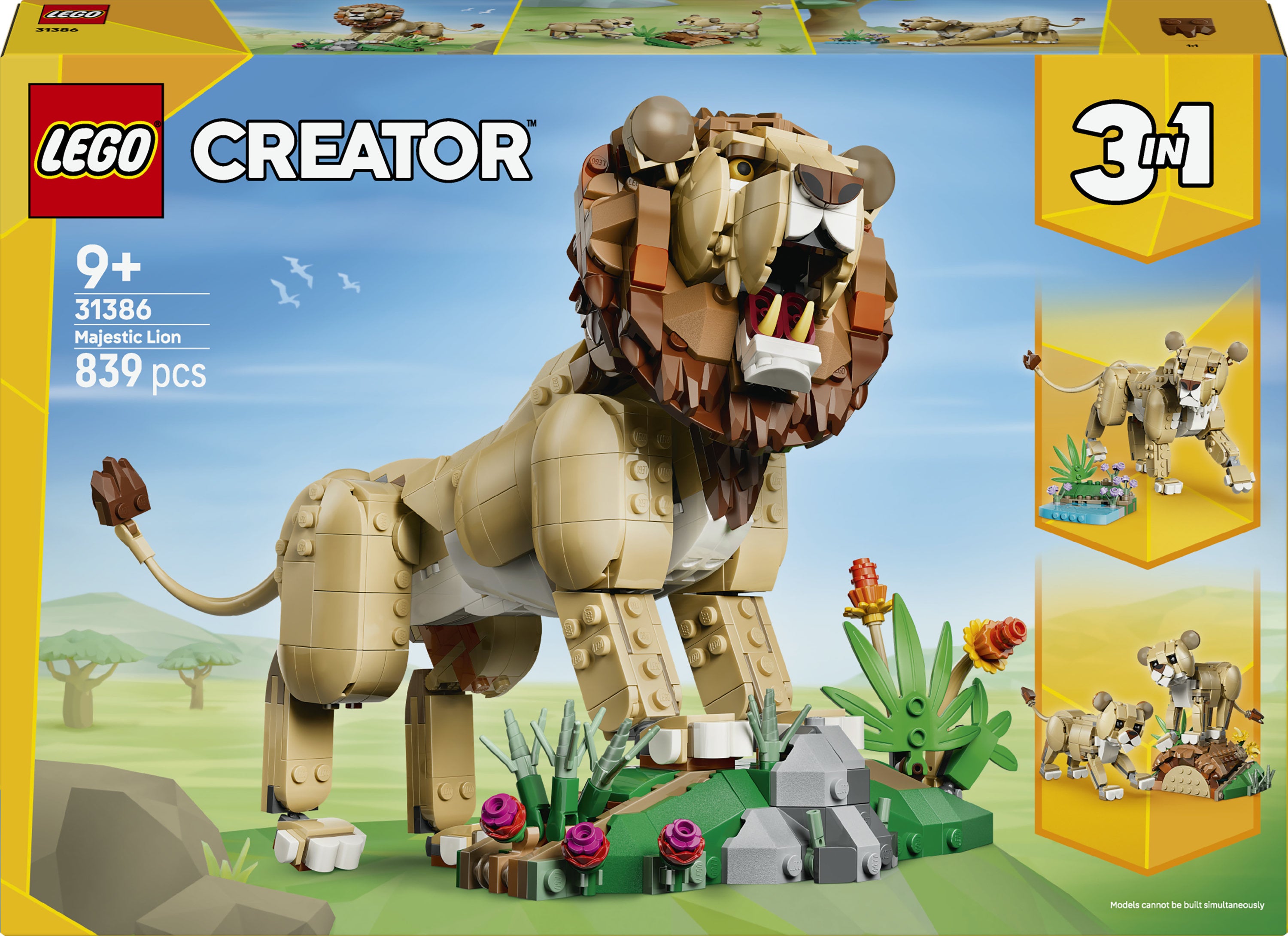 LEGO® Creator 3-i-1 Ville dyr: Majestetisk løve 31386