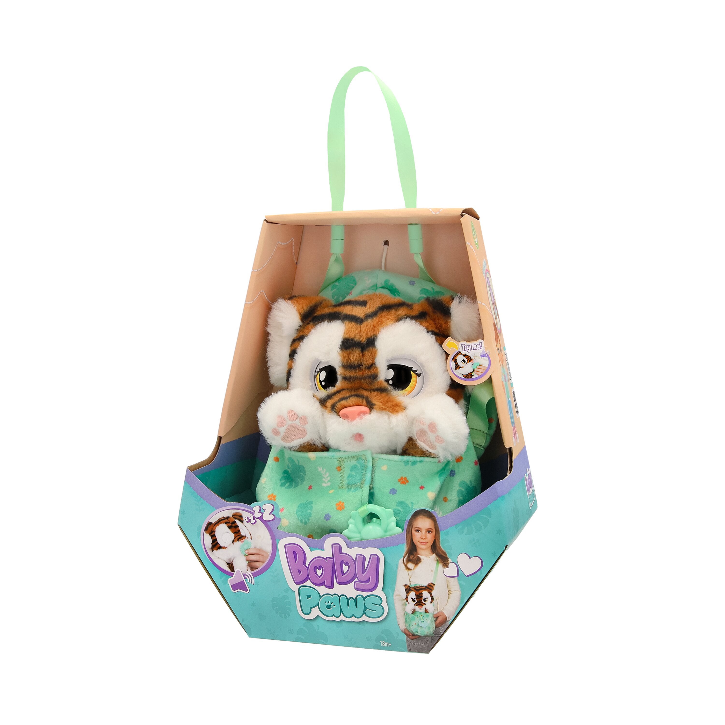 Baby Paws Tiger med snuttedyne og napp