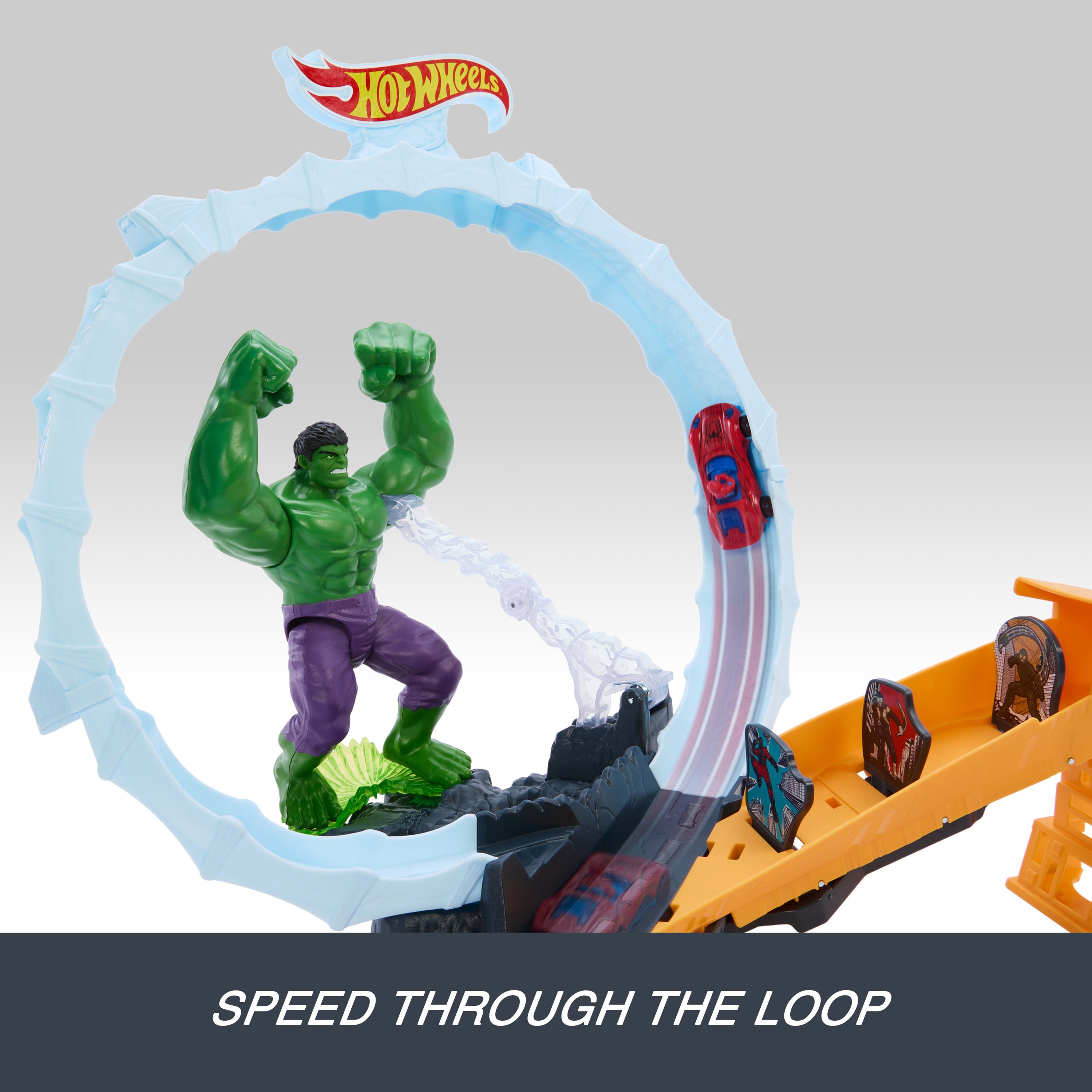 Hot Wheels Superstar Speeders Spider-Man & Hulk banset
