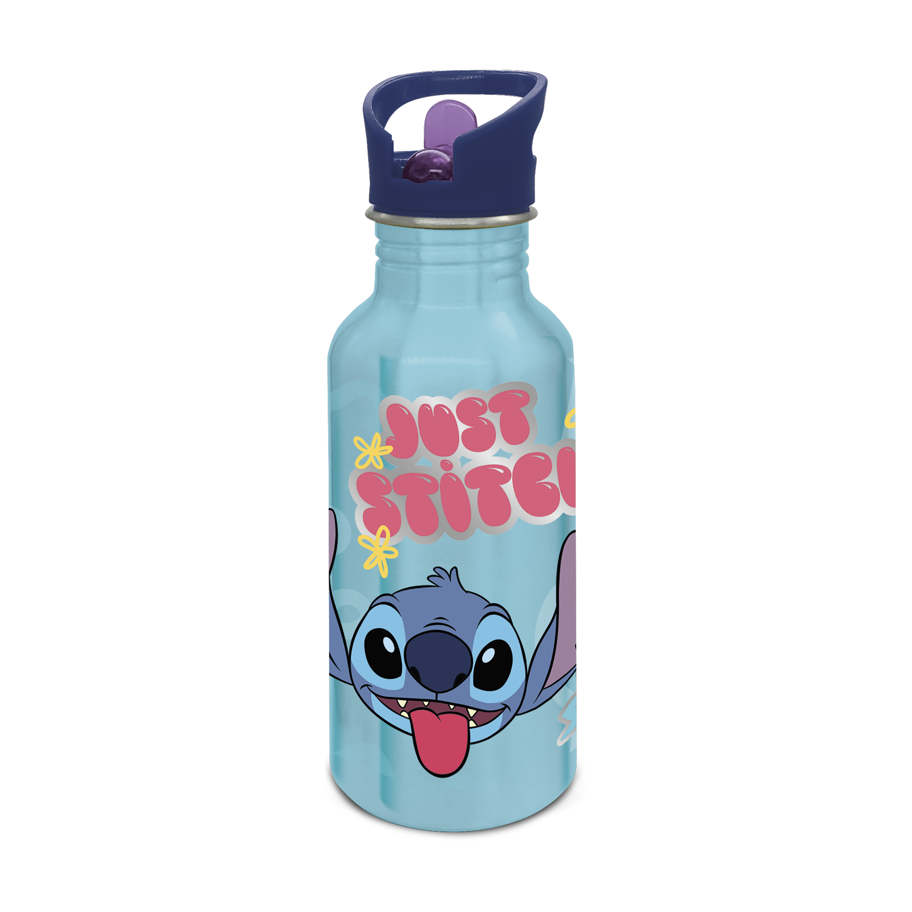 STITCH ALU Vannflaske med sugerør, 545 ml