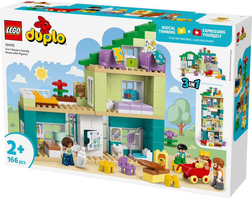 3-i-1 Moderne familievilla med figurer