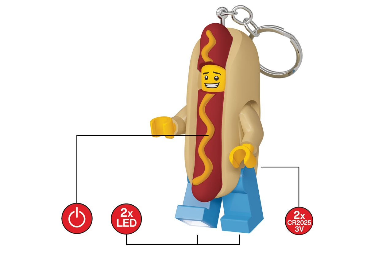 HOT DOG MAN Nøkkellykt: nøkkelring med LED-lys