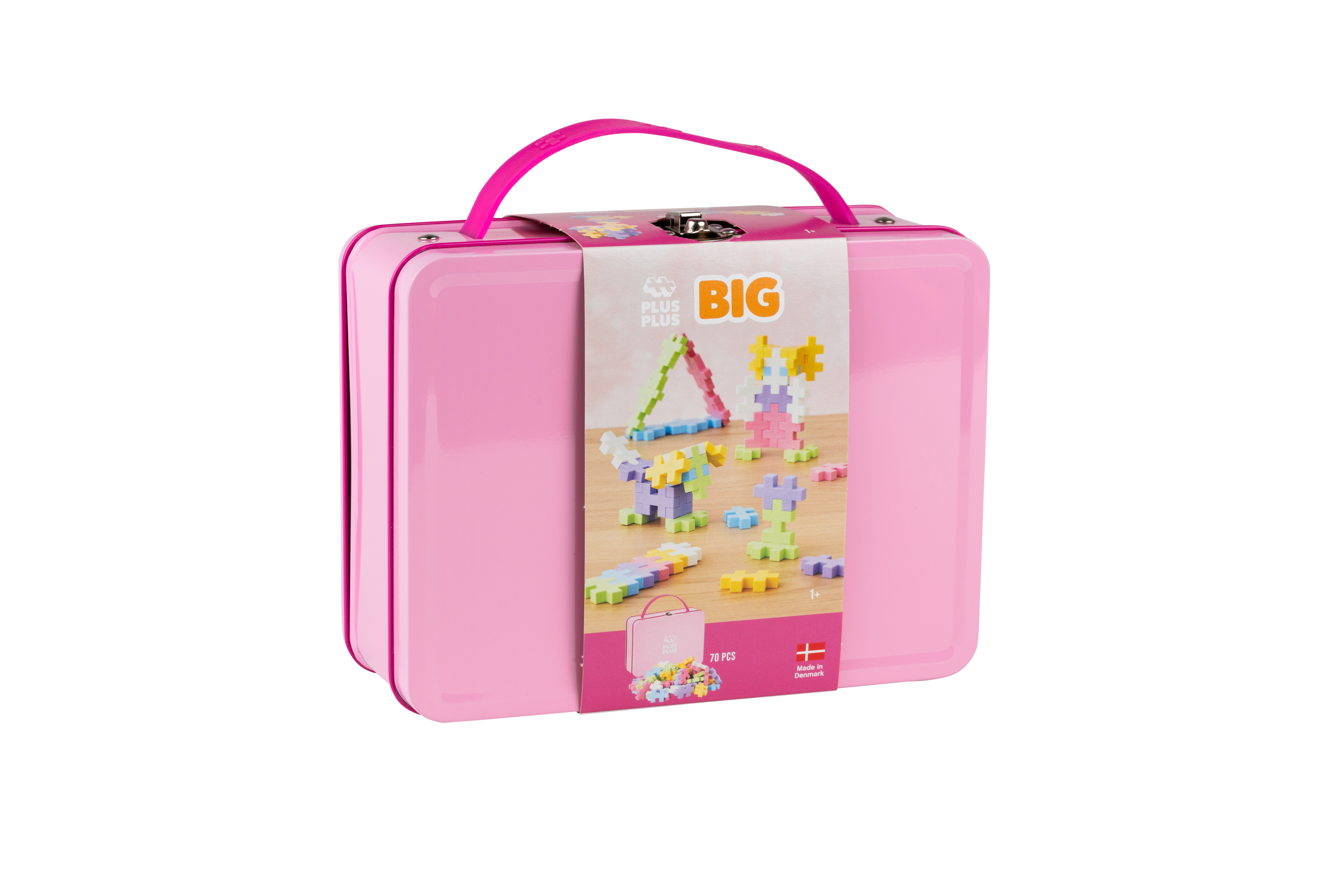 Plus-Plus BIG 3D Byggesett 70 deler i metallboks (Pastell)