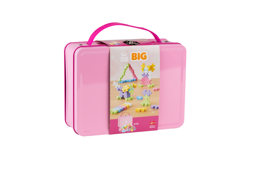Plus-Plus BIG 3D Byggesett 70 deler i metallboks (Pastell)