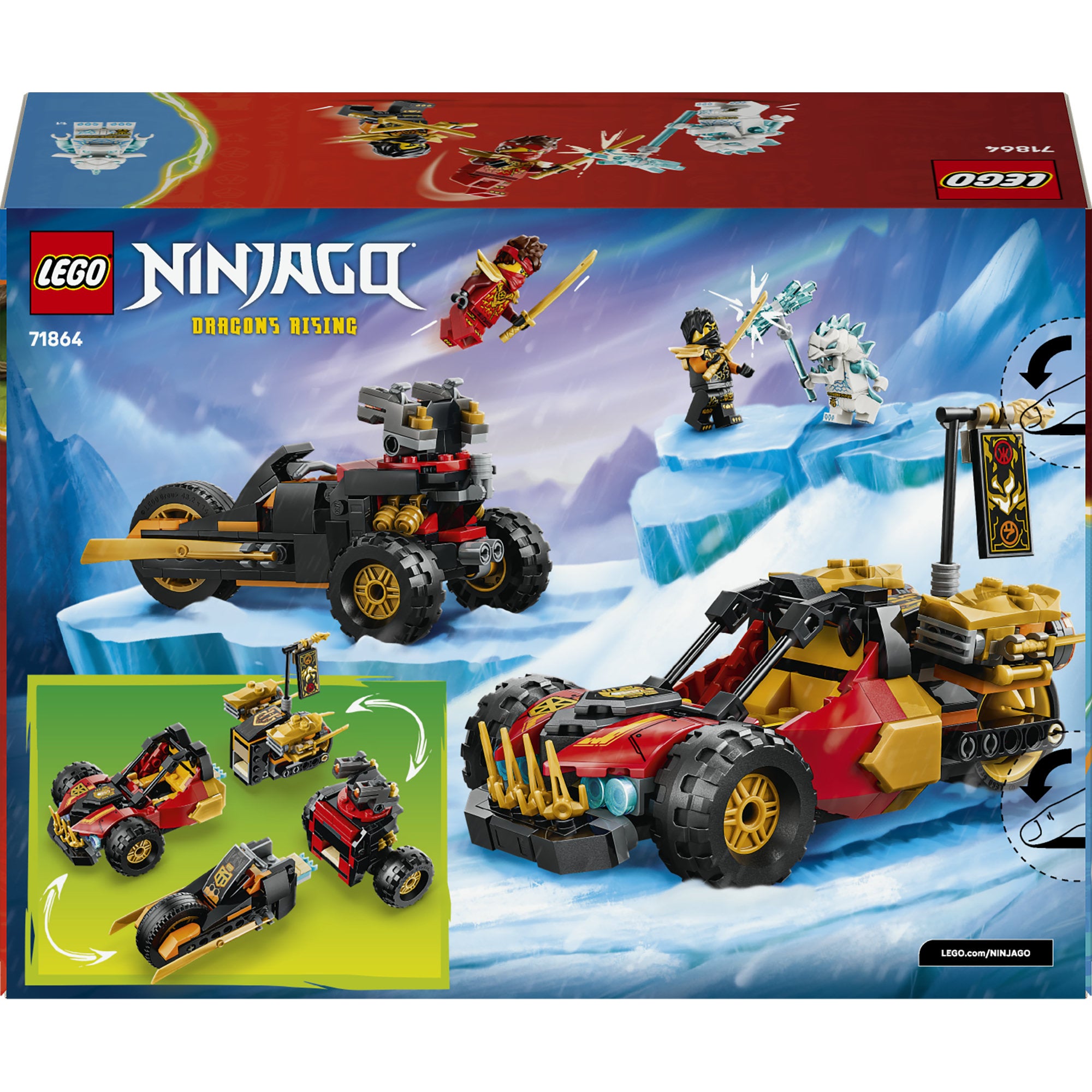 LEGO® NINJAGO® Kai og Coles kombokjøretøy, leke 71864