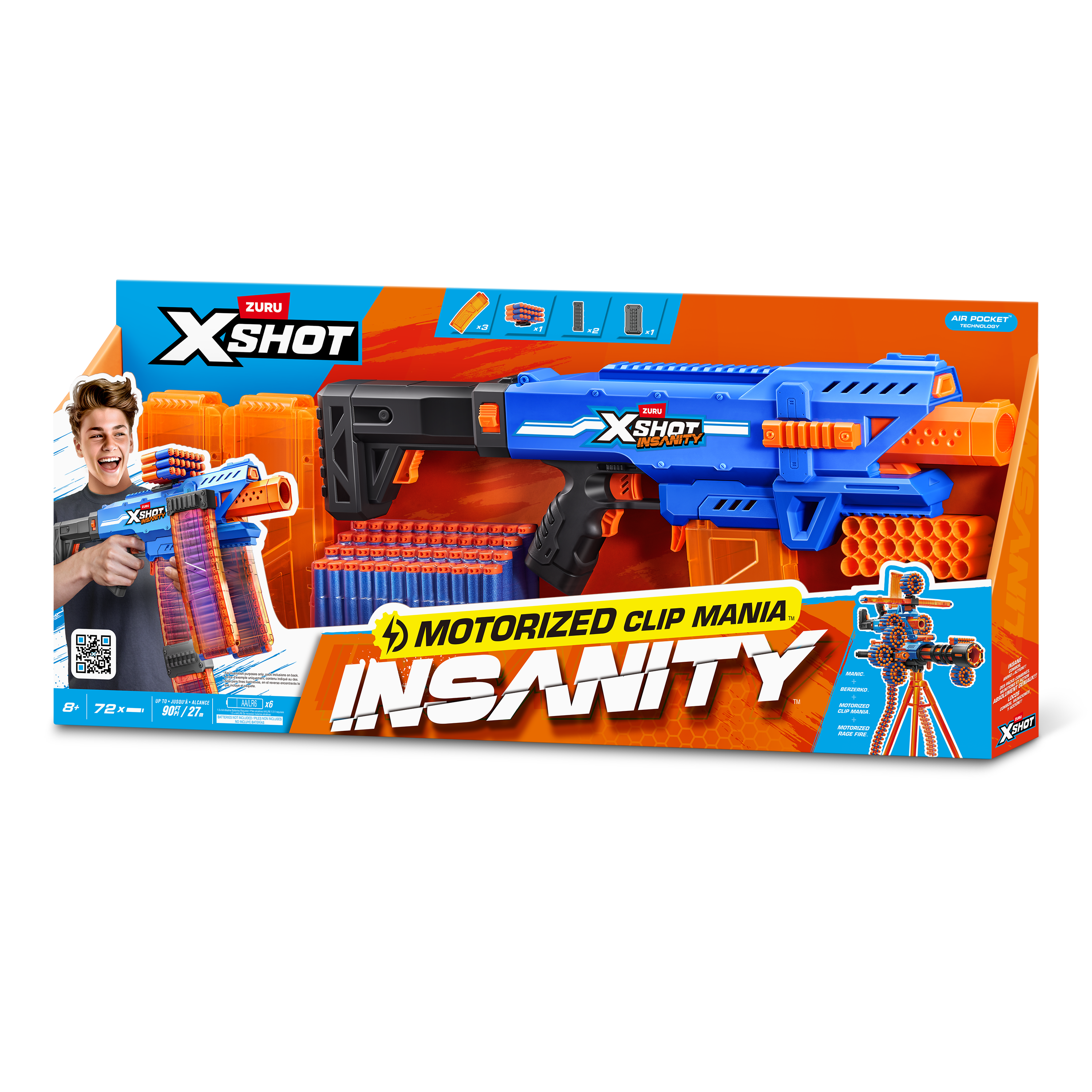 YienThot 　２点セット X-Shot Insanity Motorisert Klipp Blaster | Zuru - Lekia.se