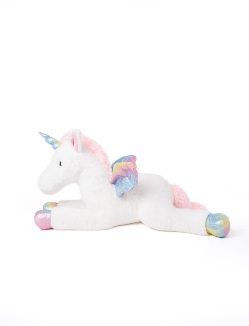 Teddykompaniet - Liggende Enhjørning, Regnbuefarget