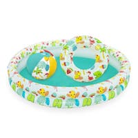 3-i-1 sett med basseng, bading sring & strandboll Ø122 cm