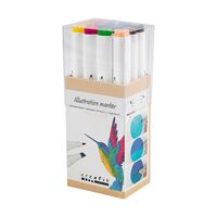 Illustrasjonsmarker, Standardfarger, Spiss 1+8 mm, 12 stk./