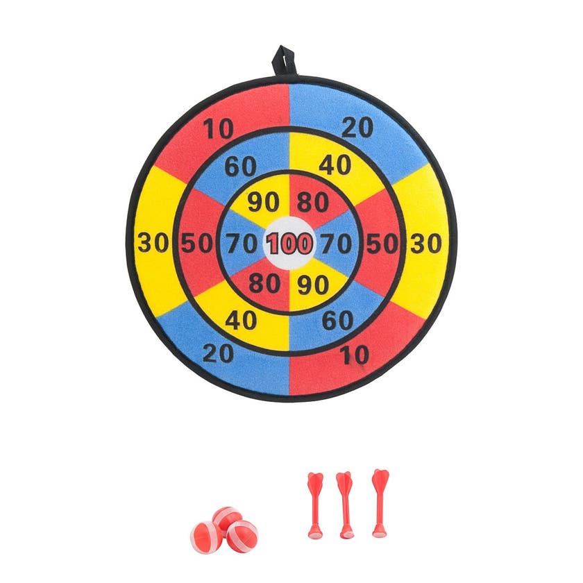 Dartskive med borrelås 3 baller og 3 piler – Kids Sports
