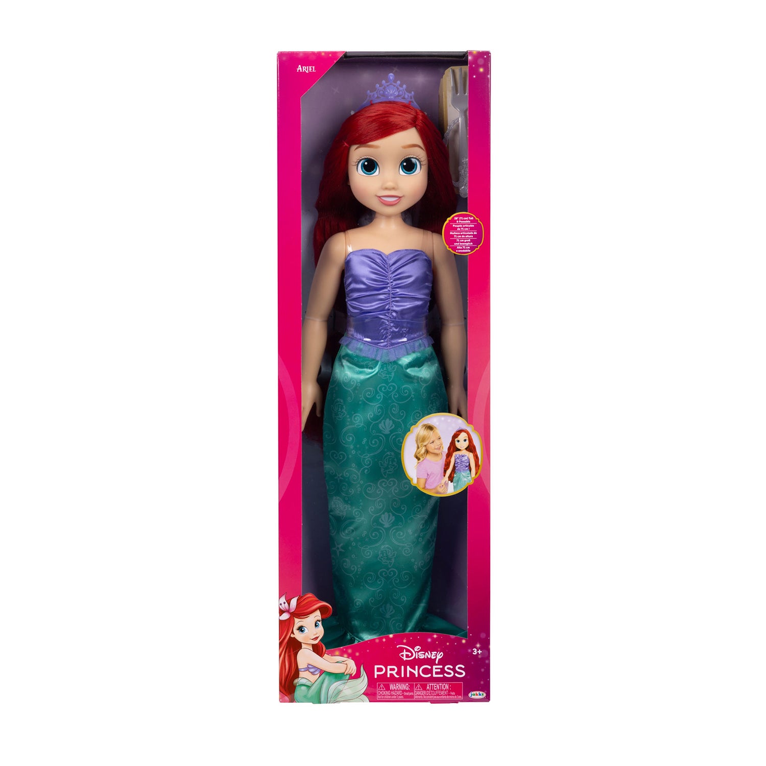 Disney Playtime Ariel Dukke 28 tommer med Børste