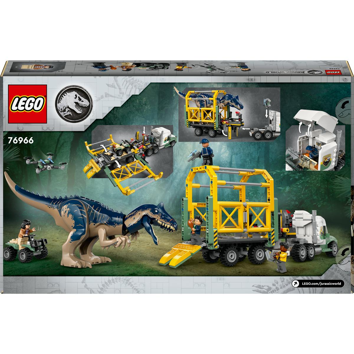 LEGO Jurassic World 76966, Dinosauroppdrag: transportbil med allosaurus