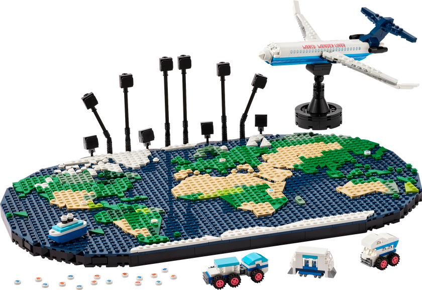 LEGO® Reiseminner. Byggesett med verdenskart 41838