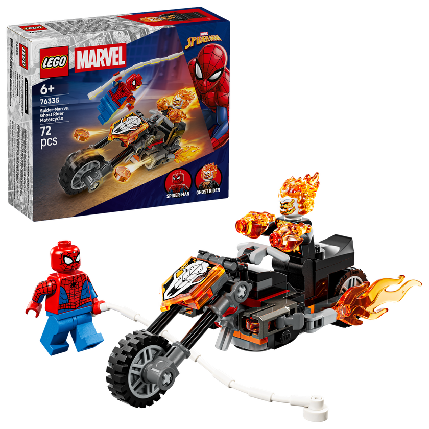 Spider-Man mot Ghost Rider på motorsykkel