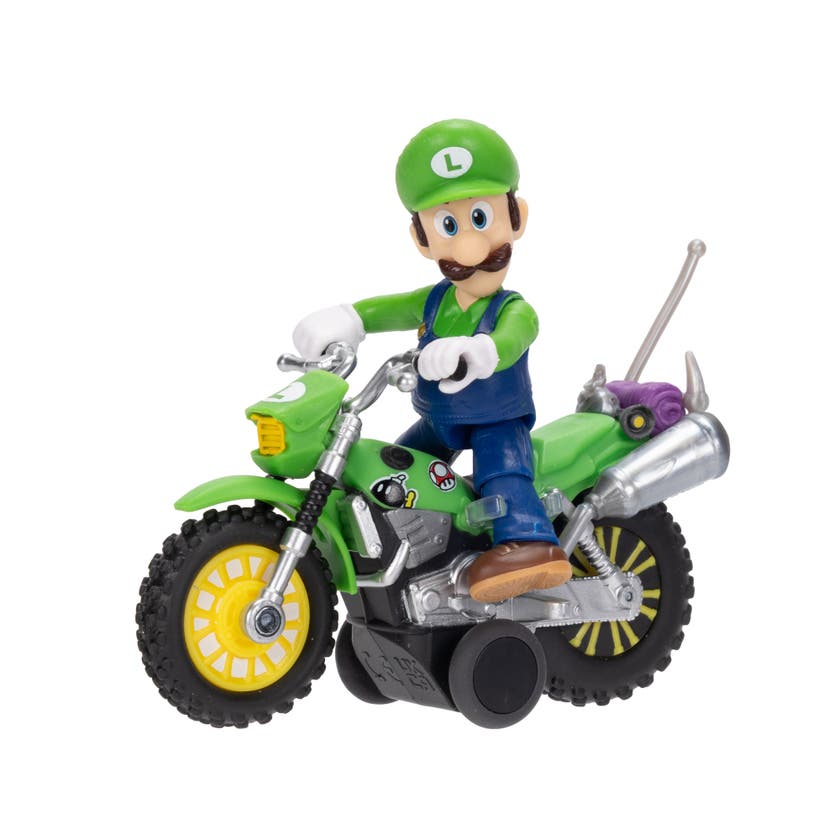 Super Mario Movie Luigi med motorsykkel 2,5 tomme