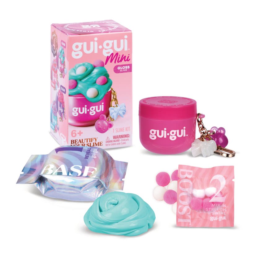 Gui Gui Mini Jar slime nøkkelring med overraskelsesfigur