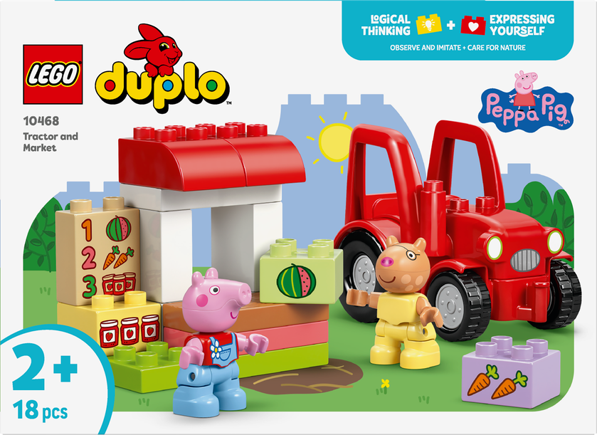 LEGO® DUPLO® Peppa Gris Traktor og marked, byggeleke 10468