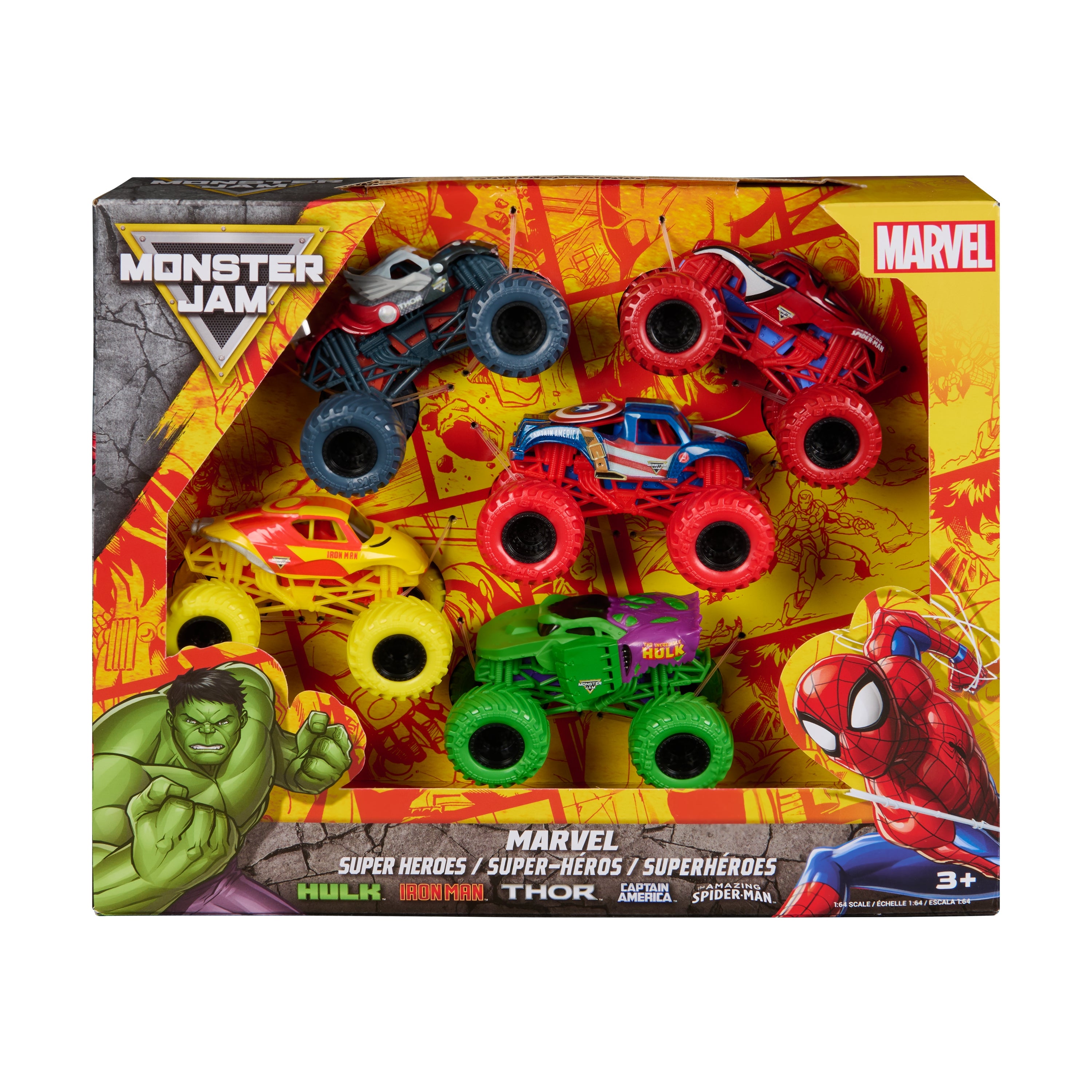 Monster Jam 1:64 Marvel 5 Pack