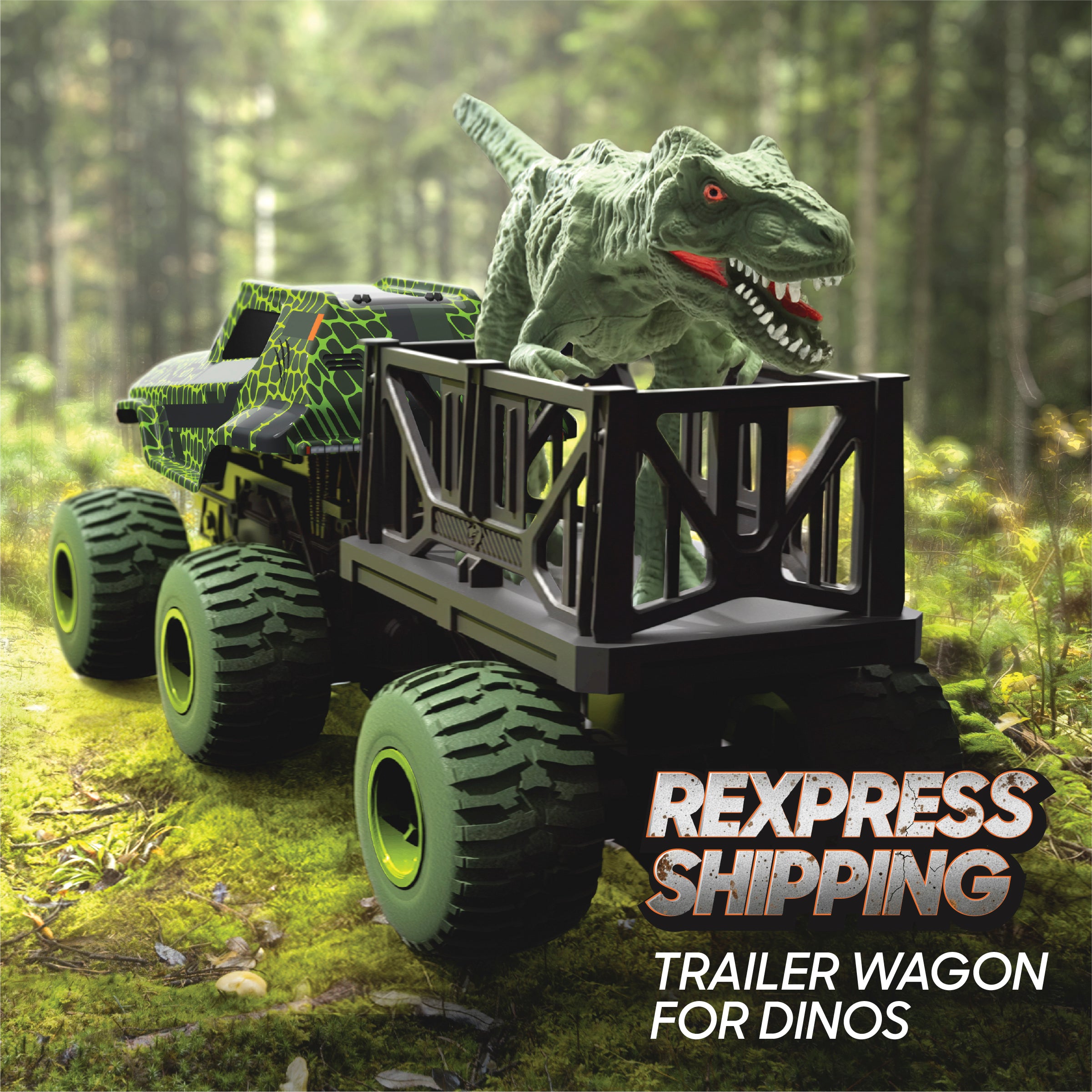 Sharper Image Rex Recon radiostyrt lastbil med dinosaur