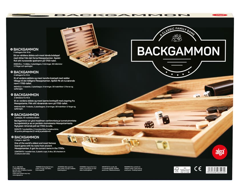 Backgammon – Strategispill for 2 spillere – Alga