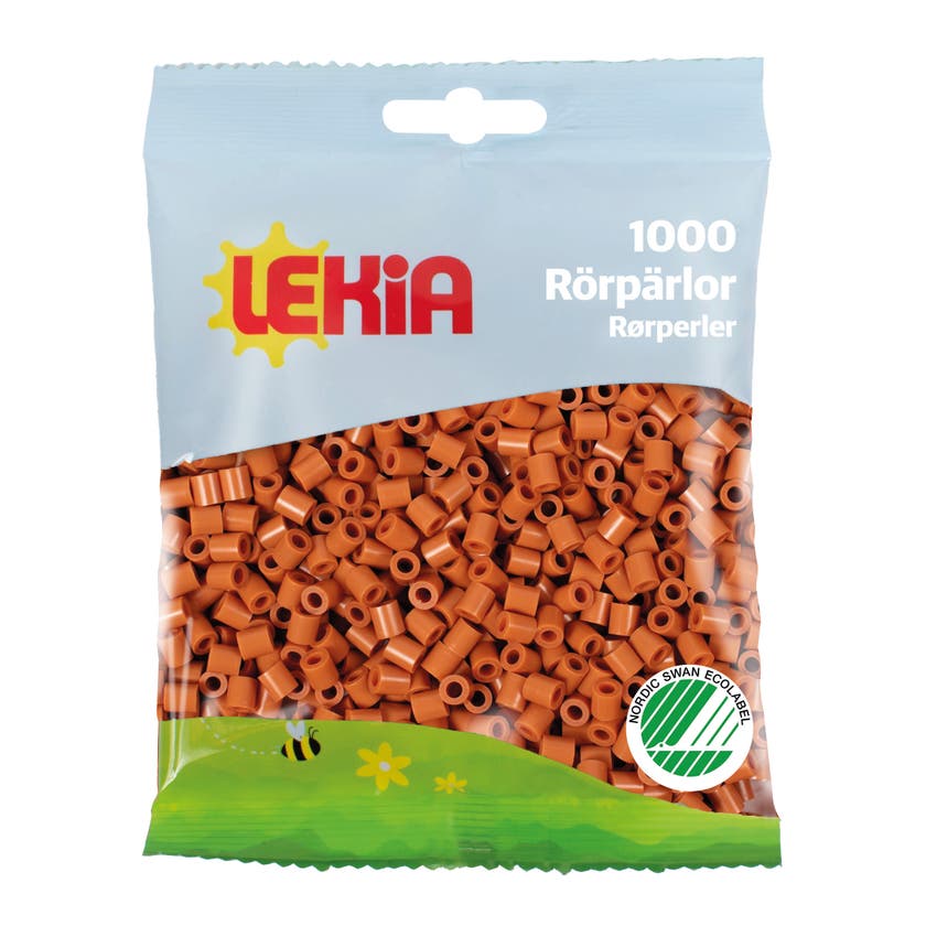 Rørperler 1000 stk Karamellbrun
