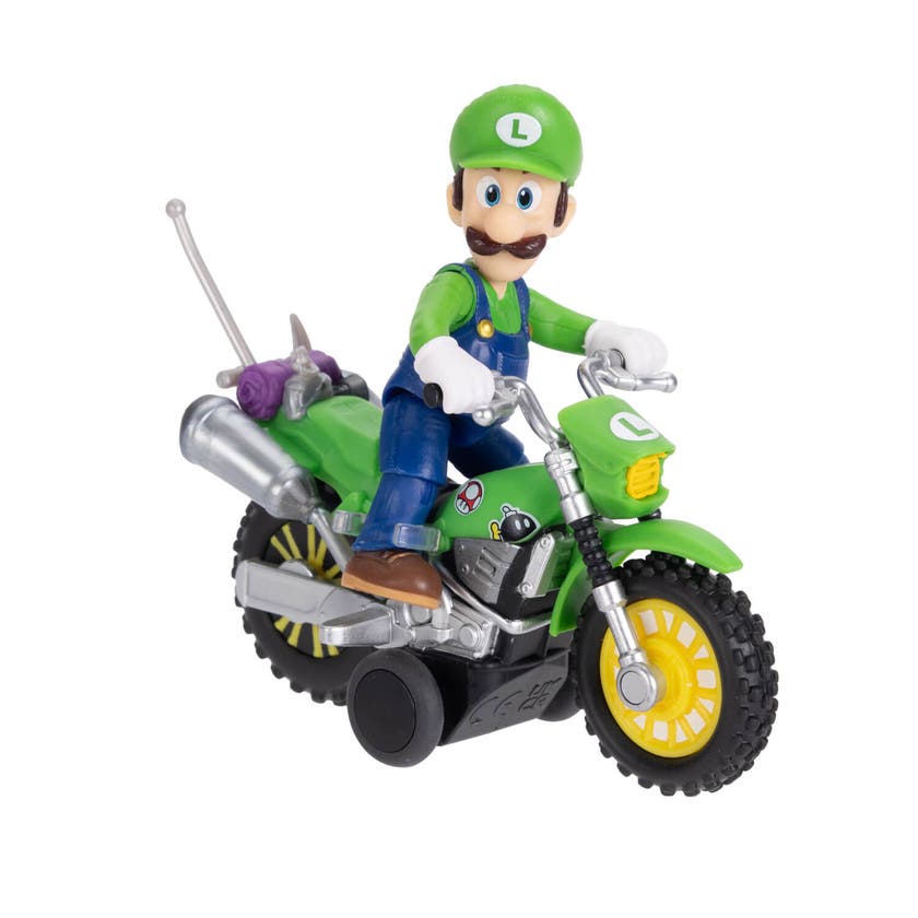 Super Mario Movie Luigi med motorsykkel 2,5 tomme