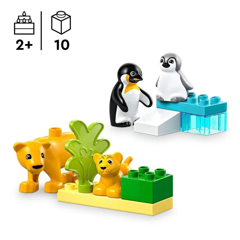 LEGO DUPLO Town 10442, Ville dyrefamilier: Pingviner og løver