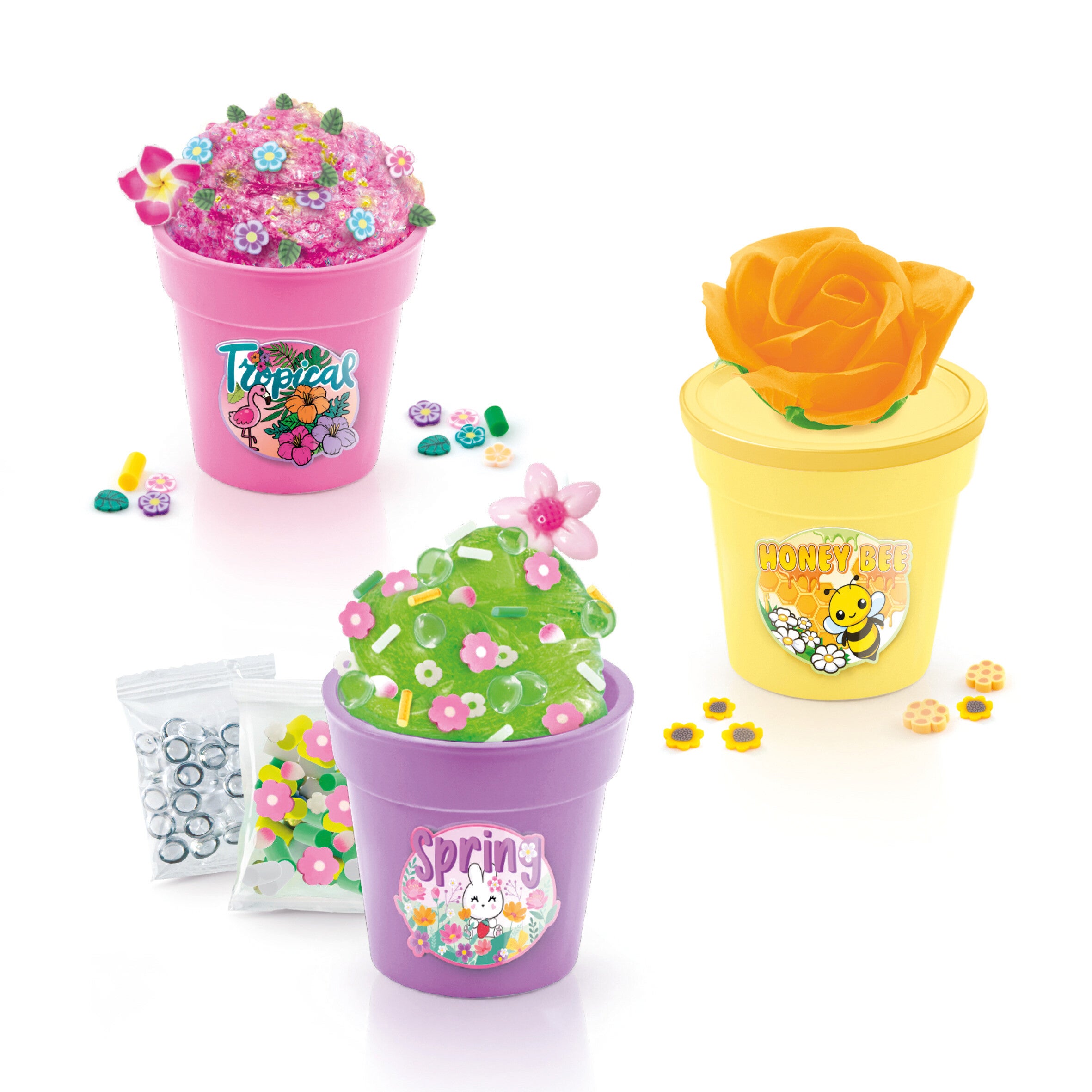 SO SLIME Slime Flower 3-pack – lag fargerike blomsterslimekrukker
