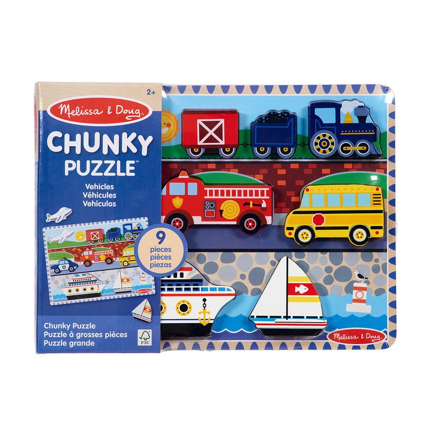 Wooden Chunky Puzzle Vehicles