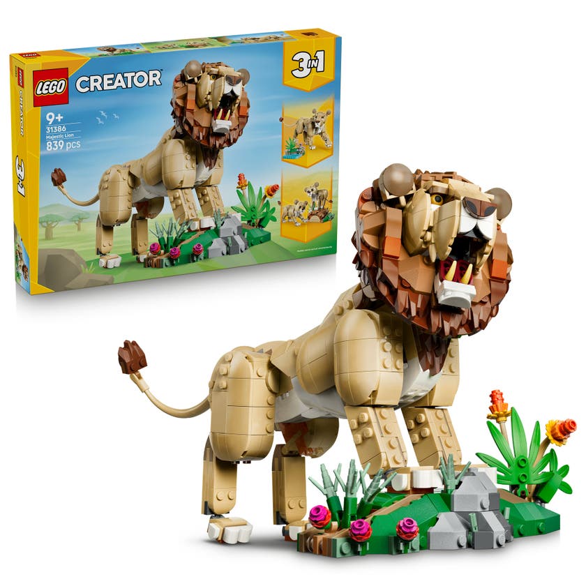 LEGO® Creator 3-i-1 Ville dyr: Majestetisk løve 31386