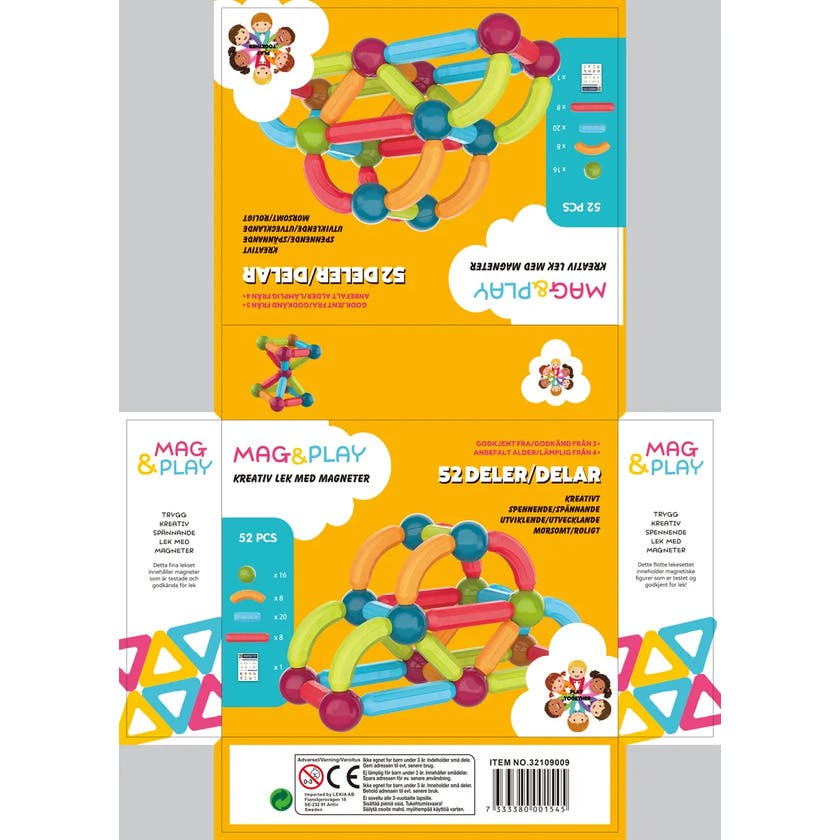 Mag&Play, Stokker med baller 52 deler