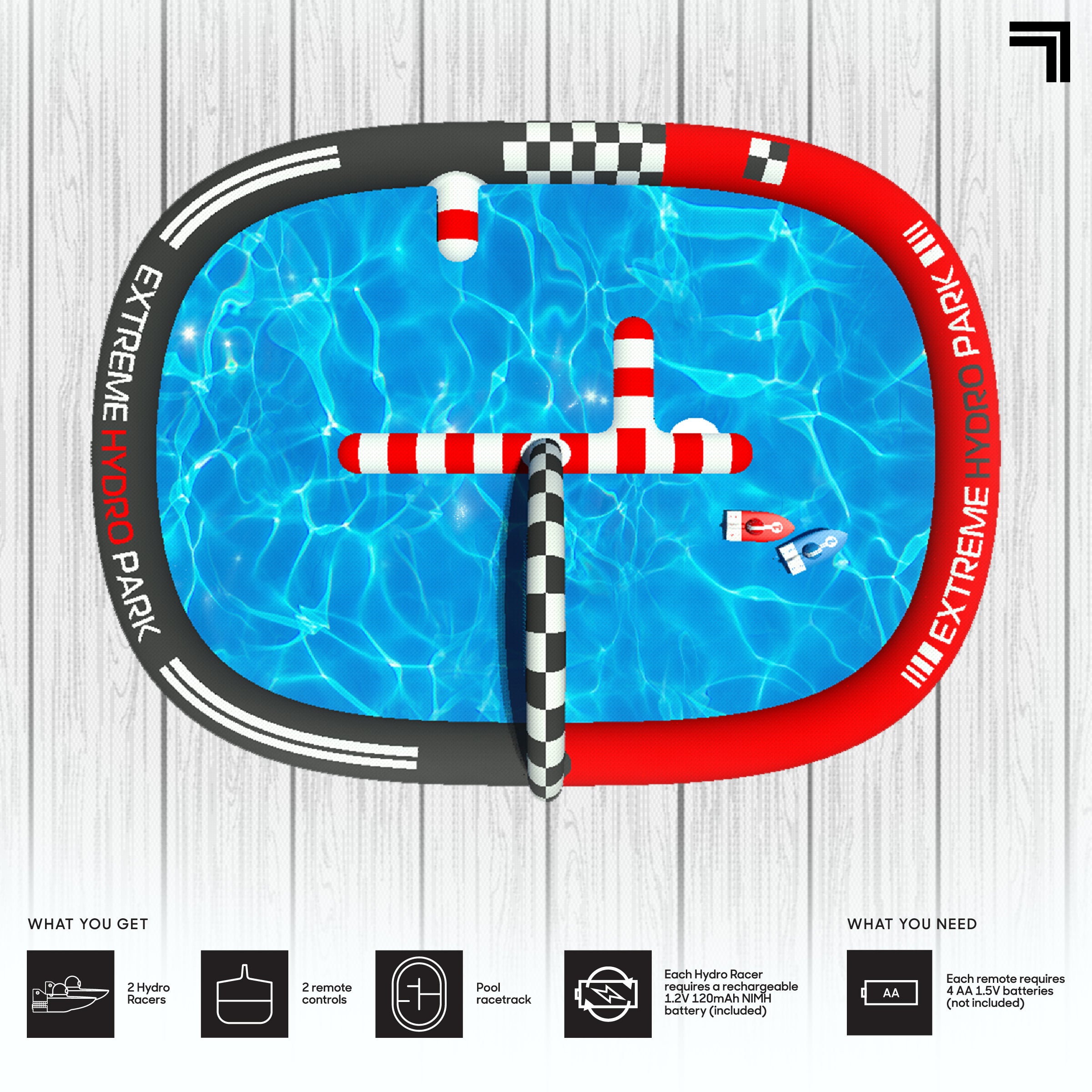Sharper Image RC Hydro Park Racers med oppblåsbar pool