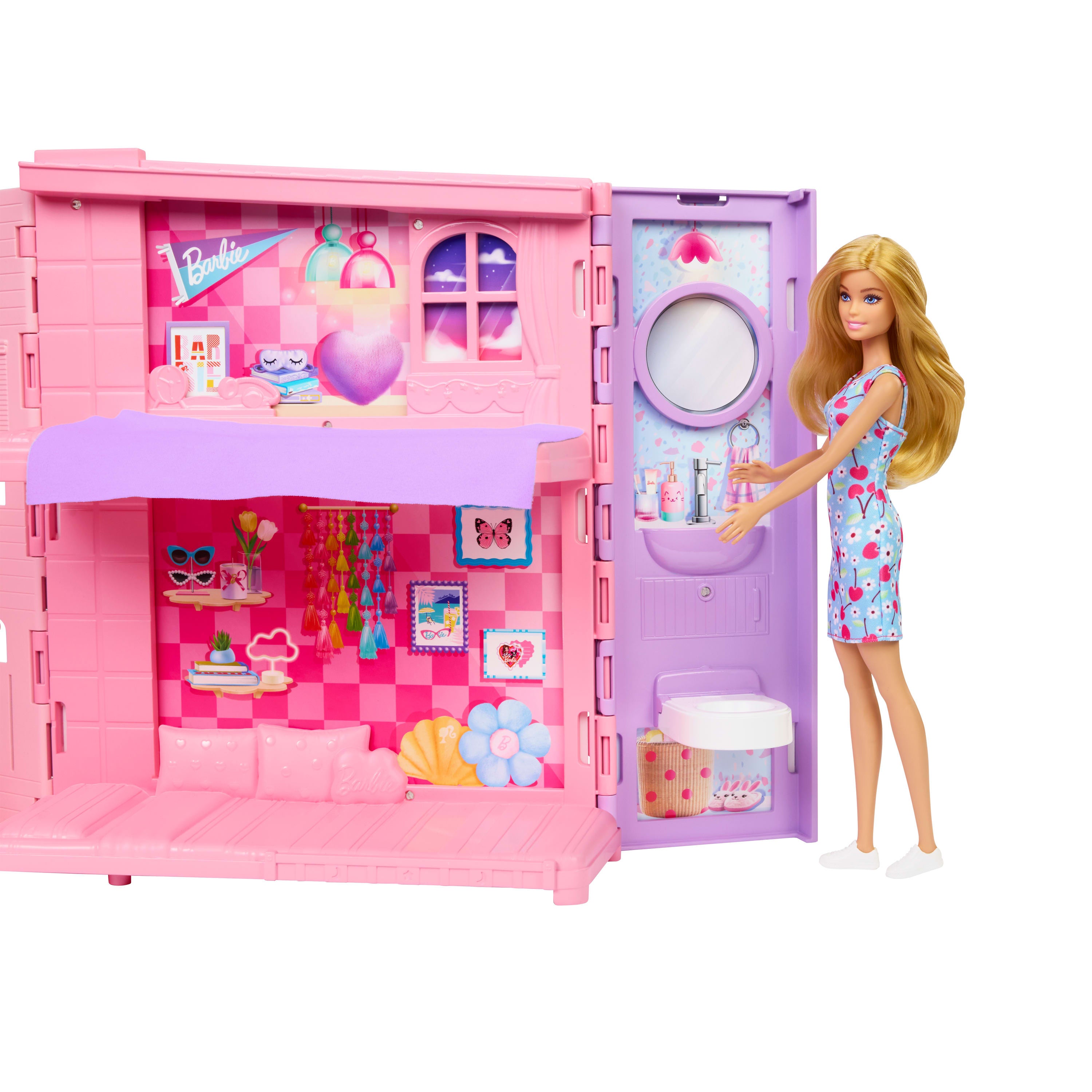 Barbie Weekendhus med dukke og kattunge